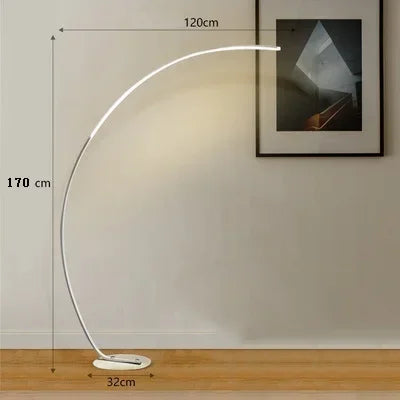 Lampadaire Moderne Arisha à LED – Luminaire Arche en Métal et Silicone