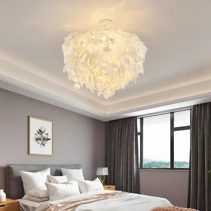 Suspension Boule Feuillage Poétique en Papier – Luminaire Moderne