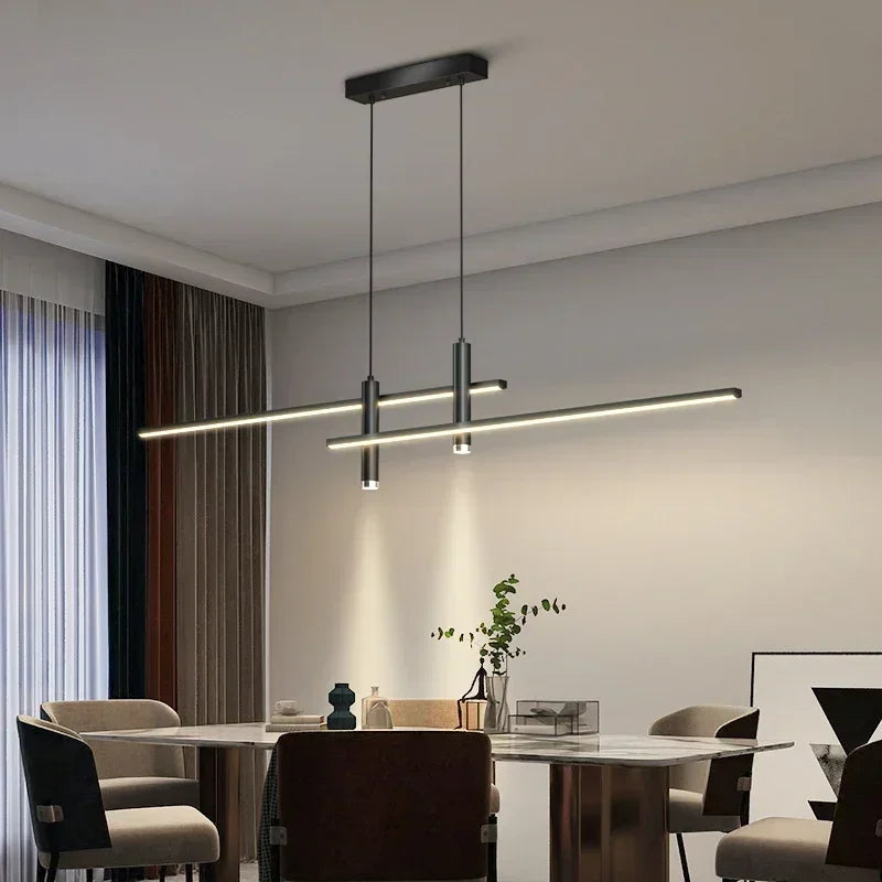 Lustre en suspension LED linéaire moderne en métal - Arisha