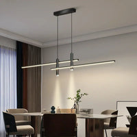 Lustre en suspension LED linéaire moderne en métal - Arisha