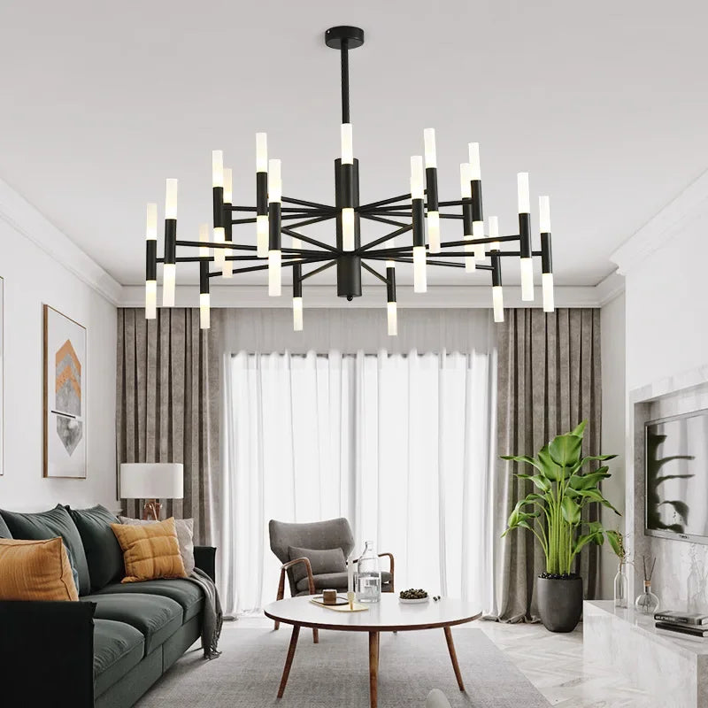 Suspension LED cylindrique moderne en or - Kristy
