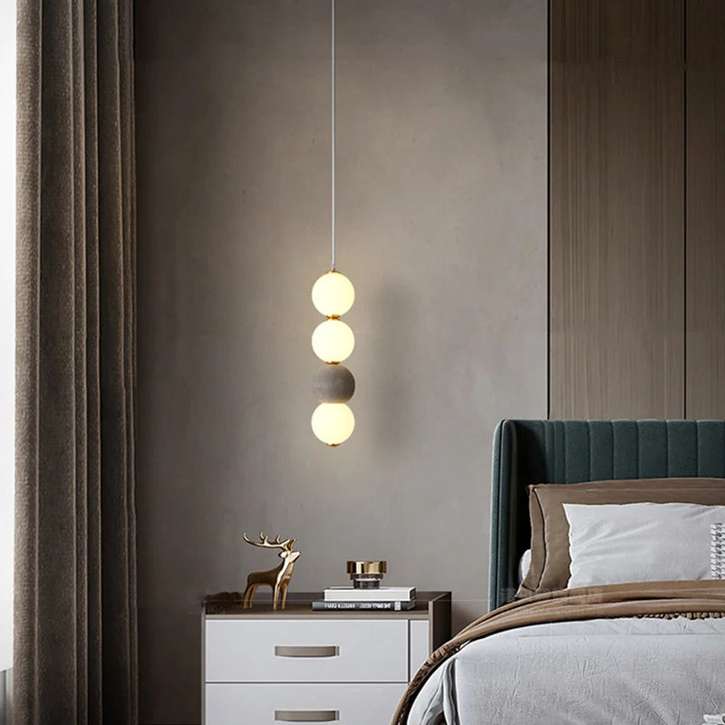 Suspension Minimaliste en Albâtre Elore Pearl – Luminaire à Perle Lumineuse