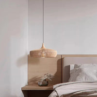 Plafonnier Suspendu Forme Galet Bois - Déco Japandi & Salon