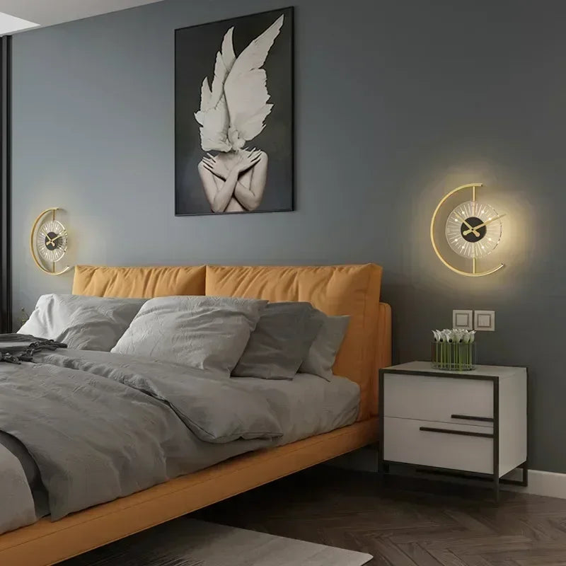 Applique Murale Arisha En Fer - Luminaire En Forme D'Horloge Moderne