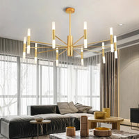 Suspension LED cylindrique moderne en or - Kristy
