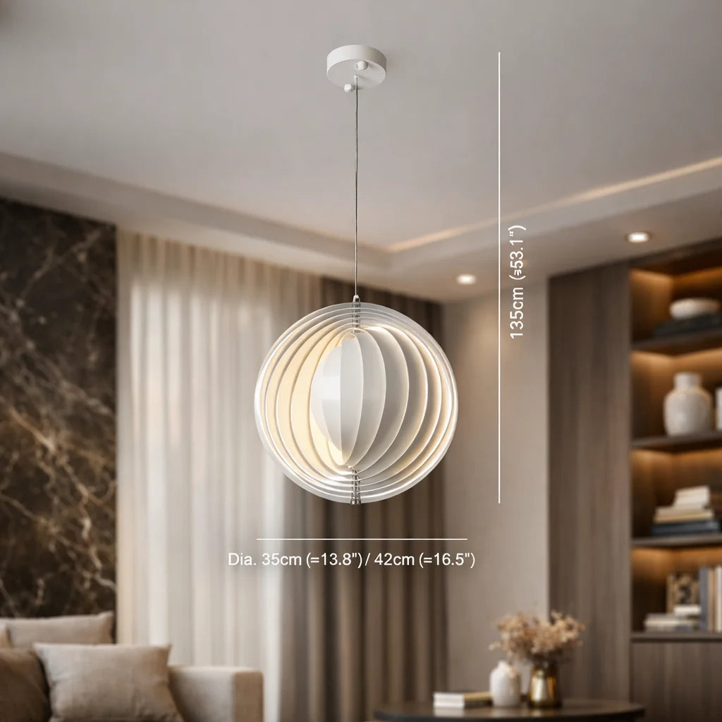 Luminaire Suspendu Anneaux Blanc