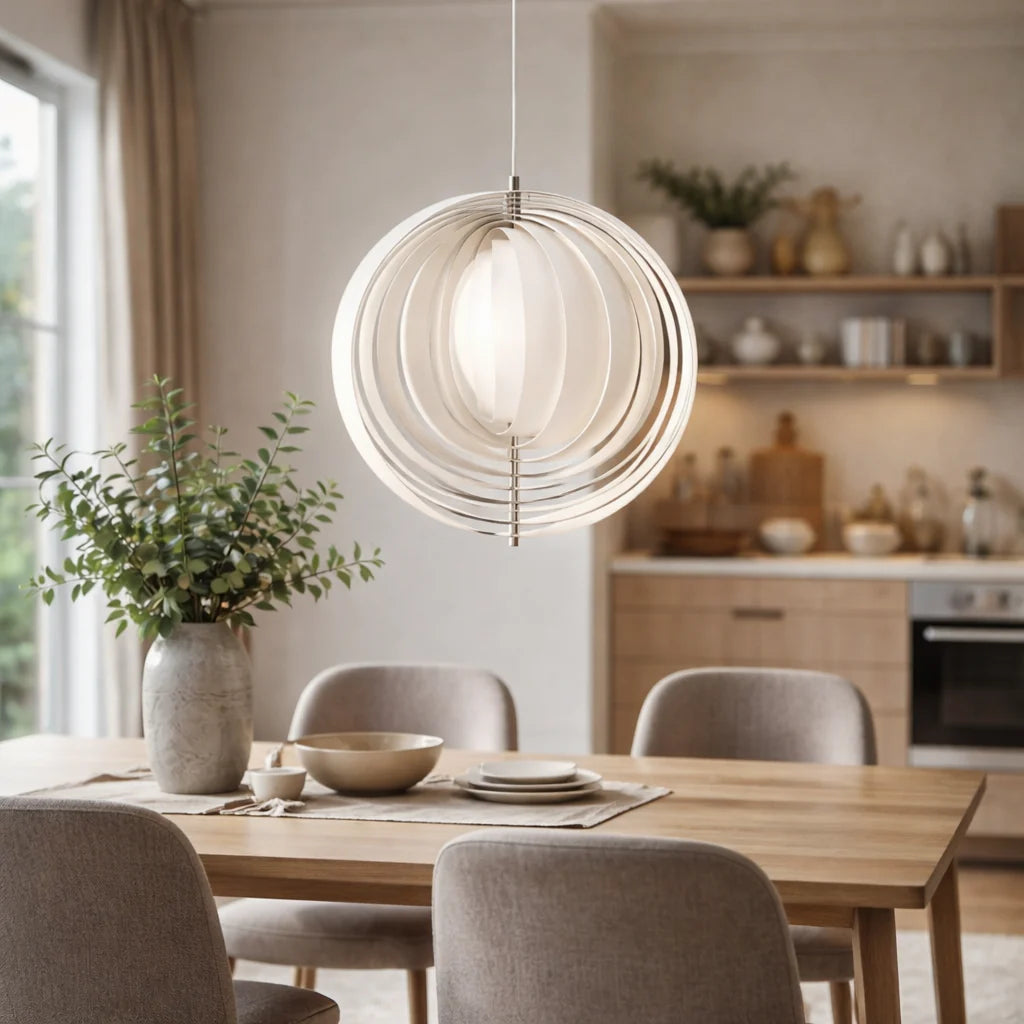 Luminaire Suspendu Anneaux Blanc