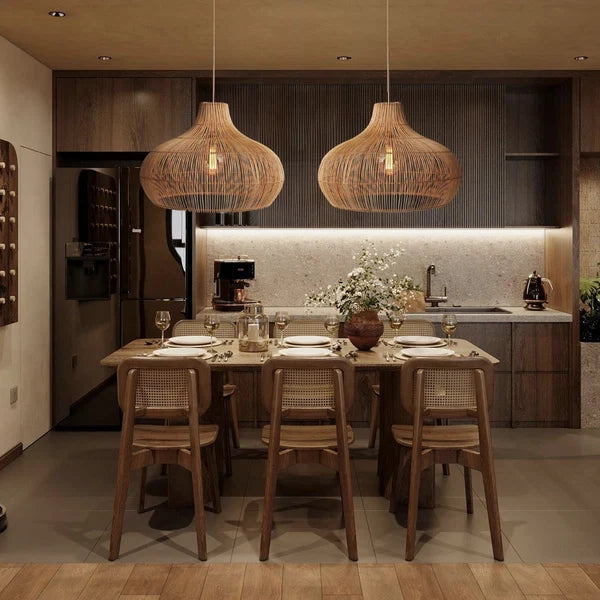 Suspension en Rotin Elsilira – Luminaire Élégance Naturelle