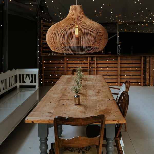 Suspension en Rotin Elsilira – Luminaire Élégance Naturelle