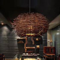 Suspension Japonaise en bois - Motif Nid d'oiseau