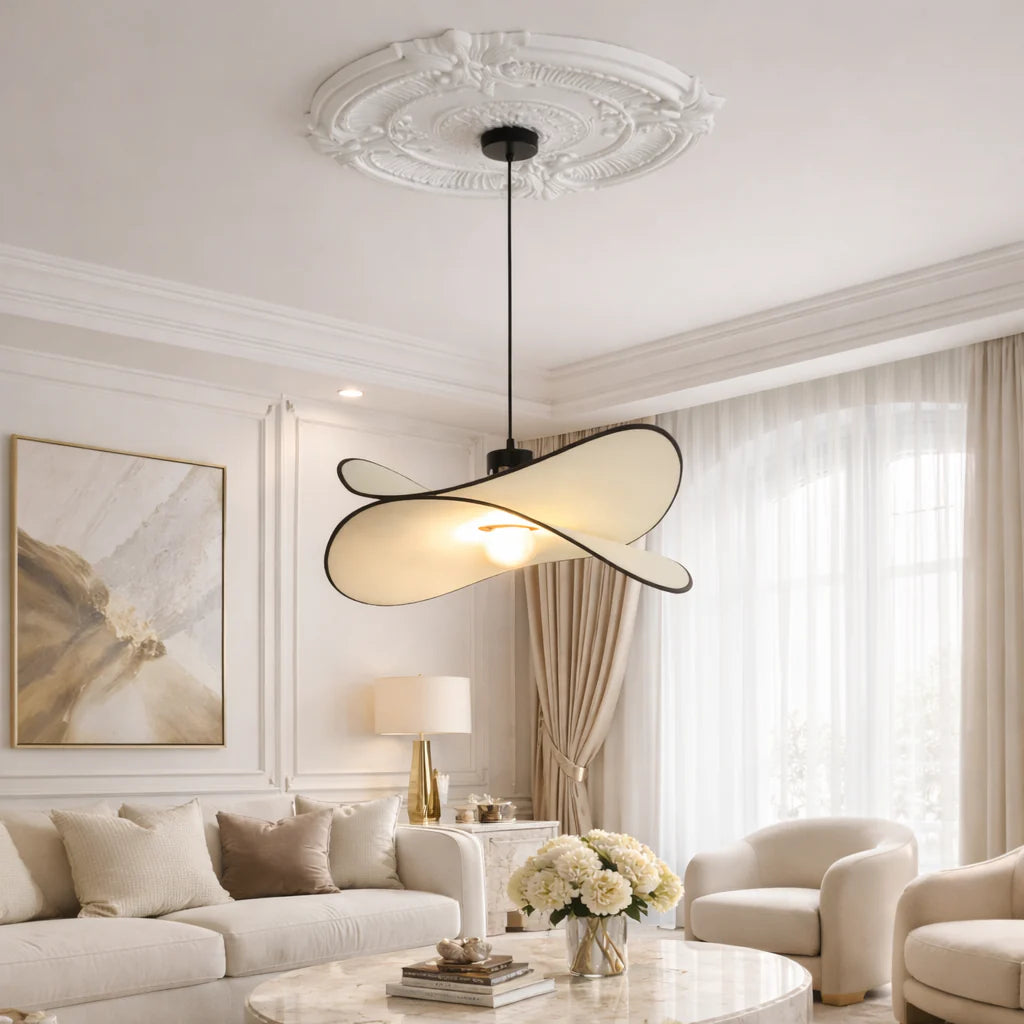 Luminaire en Suspension LED Ondulée Noire