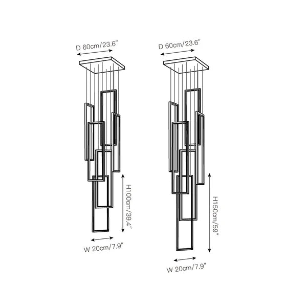 Suspension LED Sysorila moderne et minimaliste - Luminaire rectangulaire