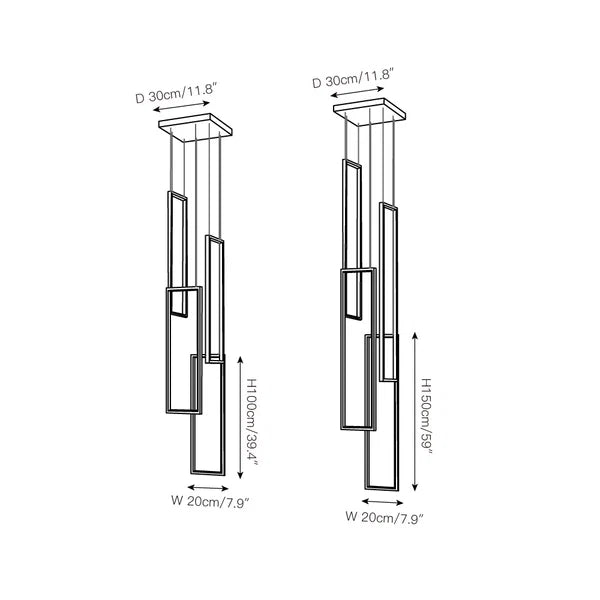 Suspension LED Sysorila moderne et minimaliste - Luminaire rectangulaire