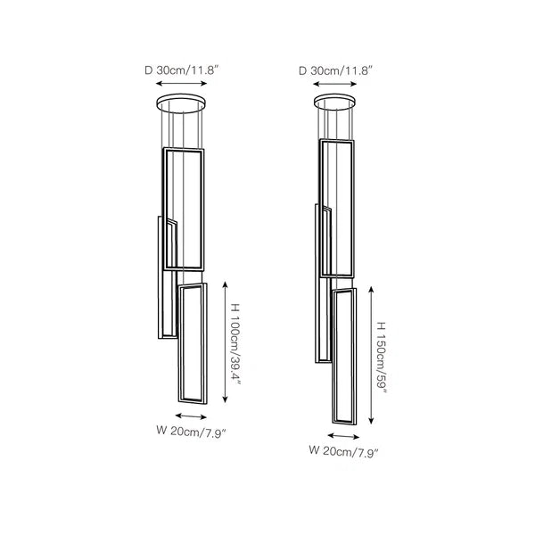 Suspension LED Sysorila moderne et minimaliste - Luminaire rectangulaire