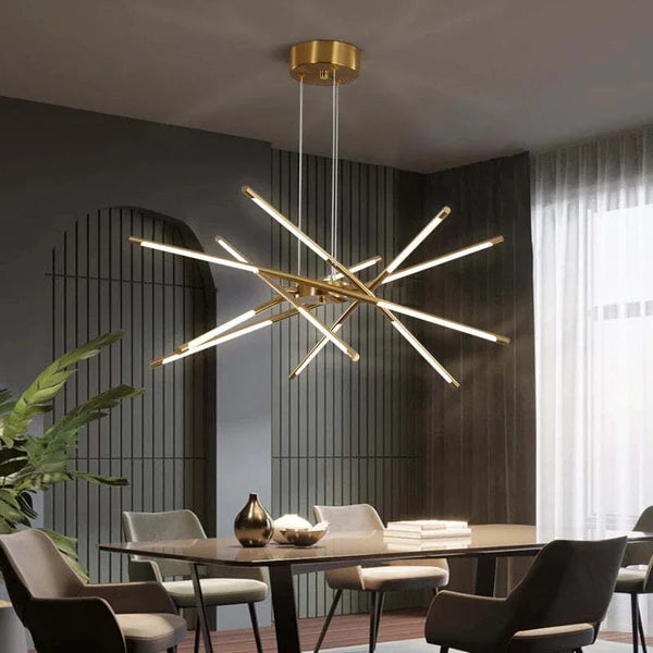 Suspension Multi-Branches LED - Éclairage Sculptural Salon
