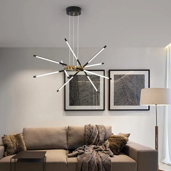 Suspension Multi-Branches LED - Éclairage Sculptural Salon