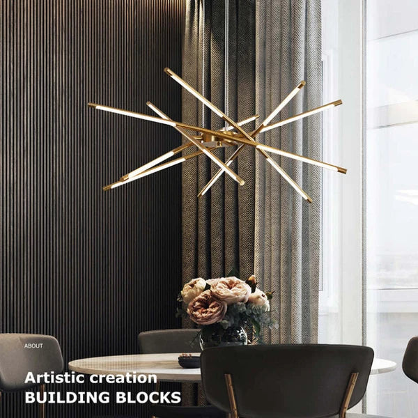 Suspension Multi-Branches LED - Éclairage Sculptural Salon
