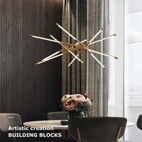 Suspension Multi-Branches LED - Éclairage Sculptural Salon
