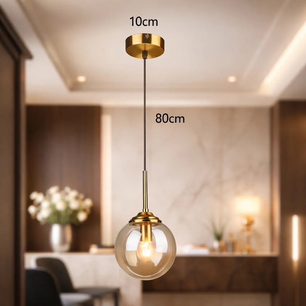 Luminaire de Suspension Orbe Ambré