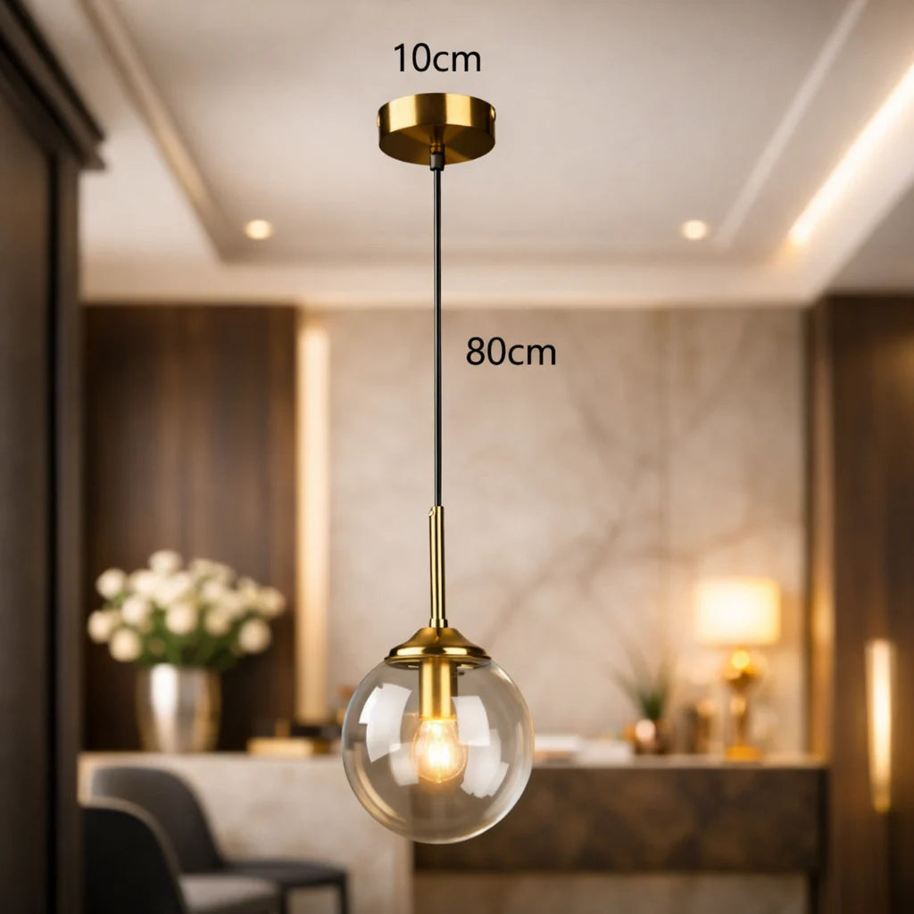 Luminaire de Suspension Orbe Ambré