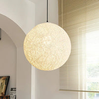 Suspension Sphère Cocon en Chanvre Tressé – Luminaire Bohème