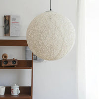 Suspension Sphère Cocon en Chanvre Tressé – Luminaire Bohème
