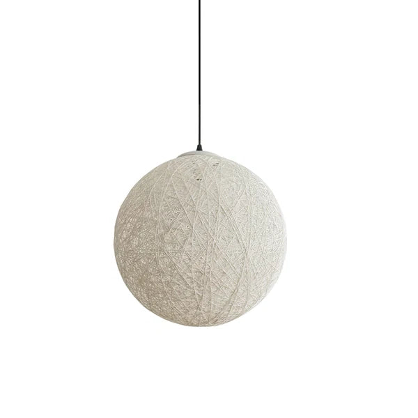 Suspension Sphère Cocon en Chanvre Tressé – Luminaire Bohème