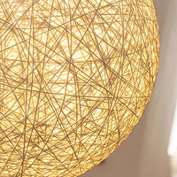 Suspension Sphère Cocon en Chanvre Tressé – Luminaire Bohème