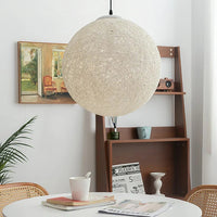 Suspension Sphère Cocon en Chanvre Tressé – Luminaire Bohème