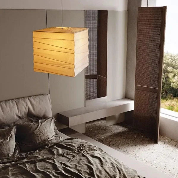 Suspension Traditionnelle en Papier Velorian – Luminaire Carré
