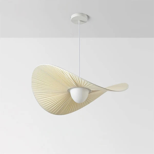 Suspension Abat-Jour Plissé Éventail – Luminaire Ondulé