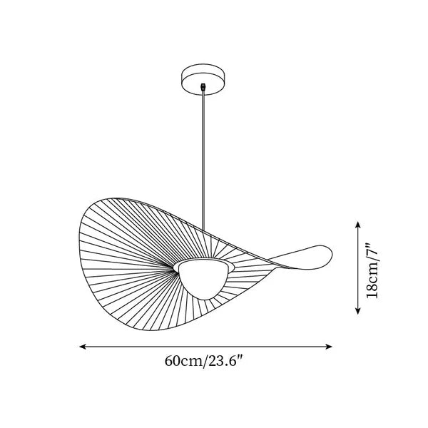 Suspension Abat-Jour Plissé Éventail – Luminaire Ondulé