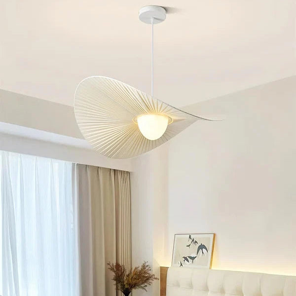 Suspension Abat-Jour Plissé Éventail – Luminaire Ondulé