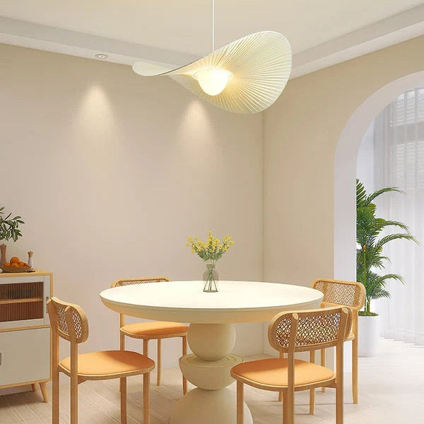 Suspension Abat-Jour Plissé Éventail – Luminaire Ondulé