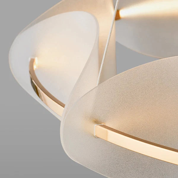 Suspension Arisha - Anneau en métal blanc style moderne