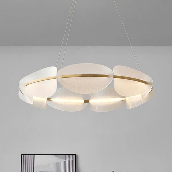 Suspension Arisha - Anneau en métal blanc style moderne