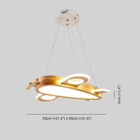 Suspension Avion en Bois LED - Luminaire Chambre d'Enfant