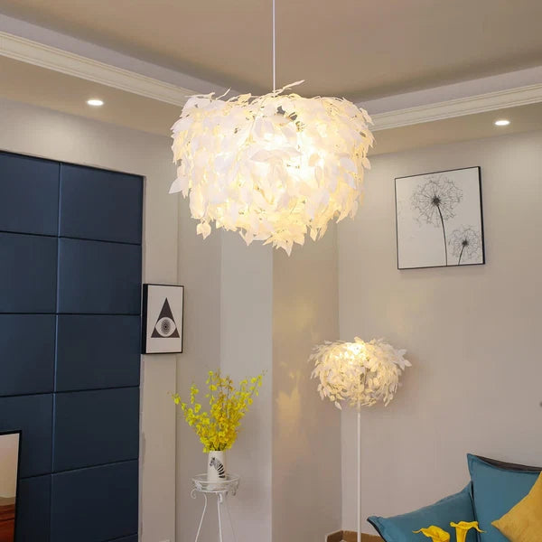 Suspension Boule Feuillage Poétique en Papier – Luminaire Moderne