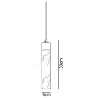 Suspension Cylindrique en Albâtre / Marbre - Éclairage Chic Îlot Cuisine