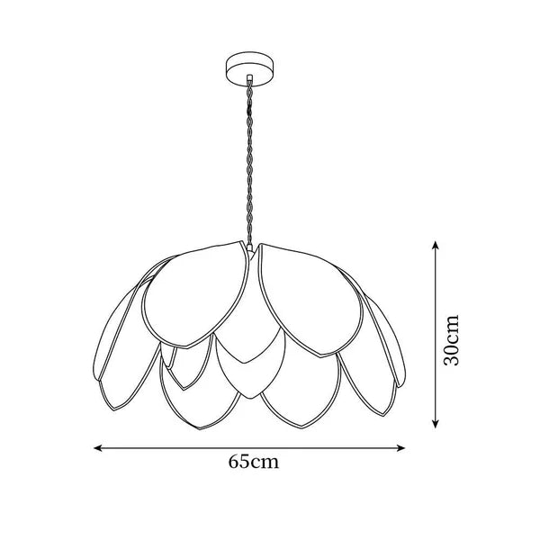 Suspension Fleur de Lotus en Rotin Naturel - Luminaire Minimaliste