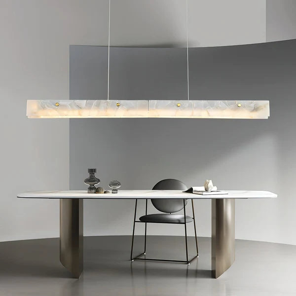 Suspension LED Linéaire Moderne – Luminaire de Cuisine en Albâtre