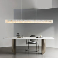 Suspension LED Linéaire Moderne – Luminaire de Cuisine en Albâtre