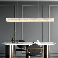 Suspension LED Linéaire Moderne – Luminaire de Cuisine en Albâtre