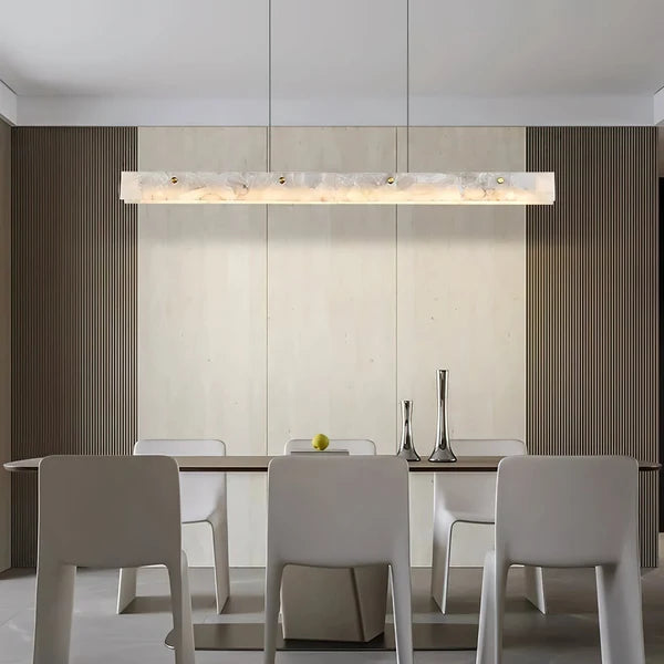 Suspension LED Linéaire Moderne – Luminaire de Cuisine en Albâtre