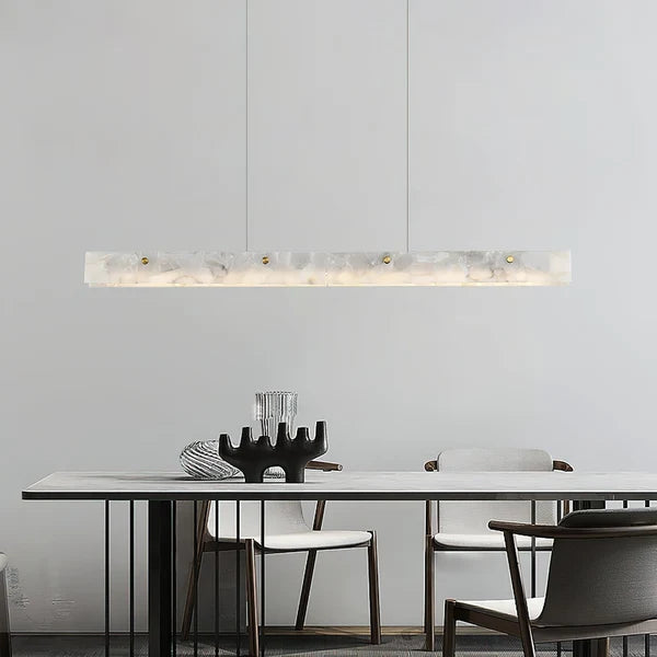 Suspension LED Linéaire Moderne – Luminaire de Cuisine en Albâtre
