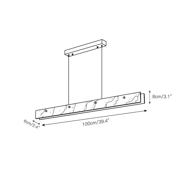 Suspension LED Linéaire Moderne – Luminaire de Cuisine en Albâtre