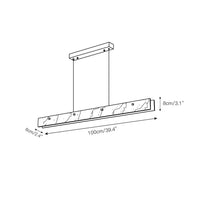 Suspension LED Linéaire Moderne – Luminaire de Cuisine en Albâtre