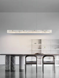 Suspension LED Linéaire Moderne – Luminaire de Cuisine en Albâtre