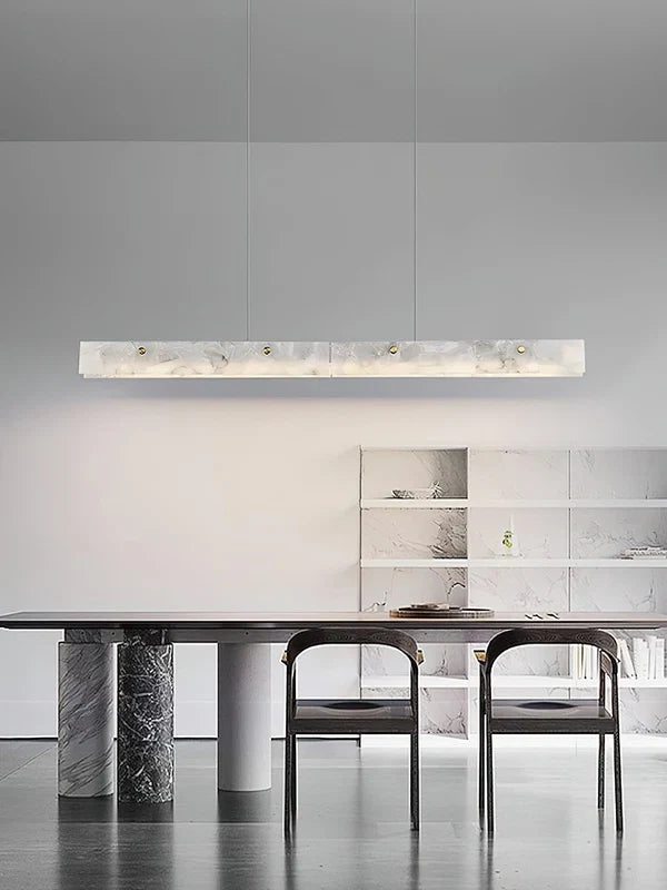 Suspension LED Linéaire Moderne – Luminaire de Cuisine en Albâtre
