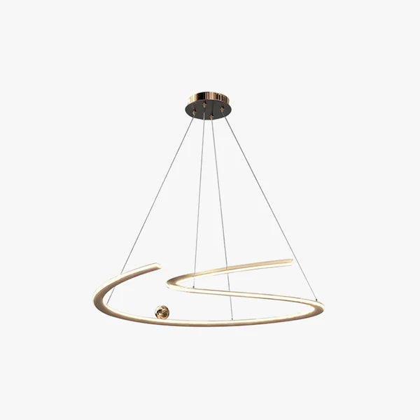 Suspension LED Ondulée Contemporaine - Design Anneau Sculptural